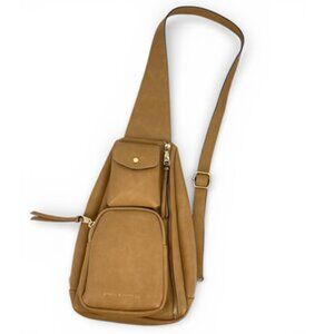 Poppy & Peonies En Route Sling Bag Camel Vegan Leather